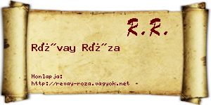Révay Róza névjegykártya